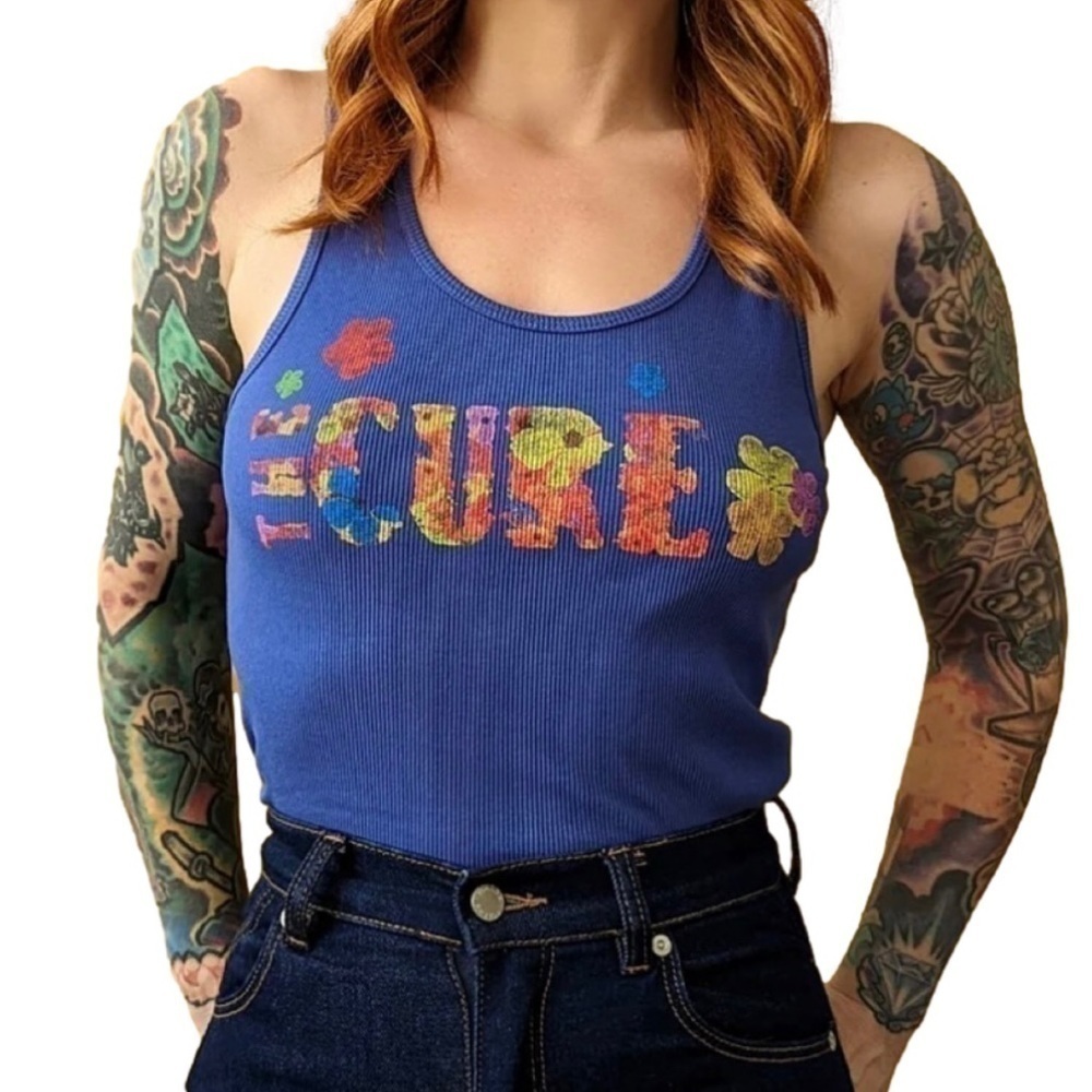 Daydreamer The Cure Flower Of Love Ribbed Tank Top Size Small